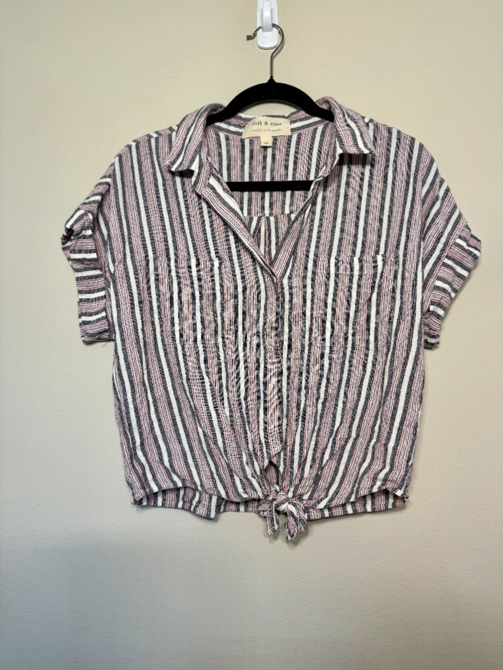 CLOTH & STONE WOMEN’S BUTTON DOWN TIE FRONT